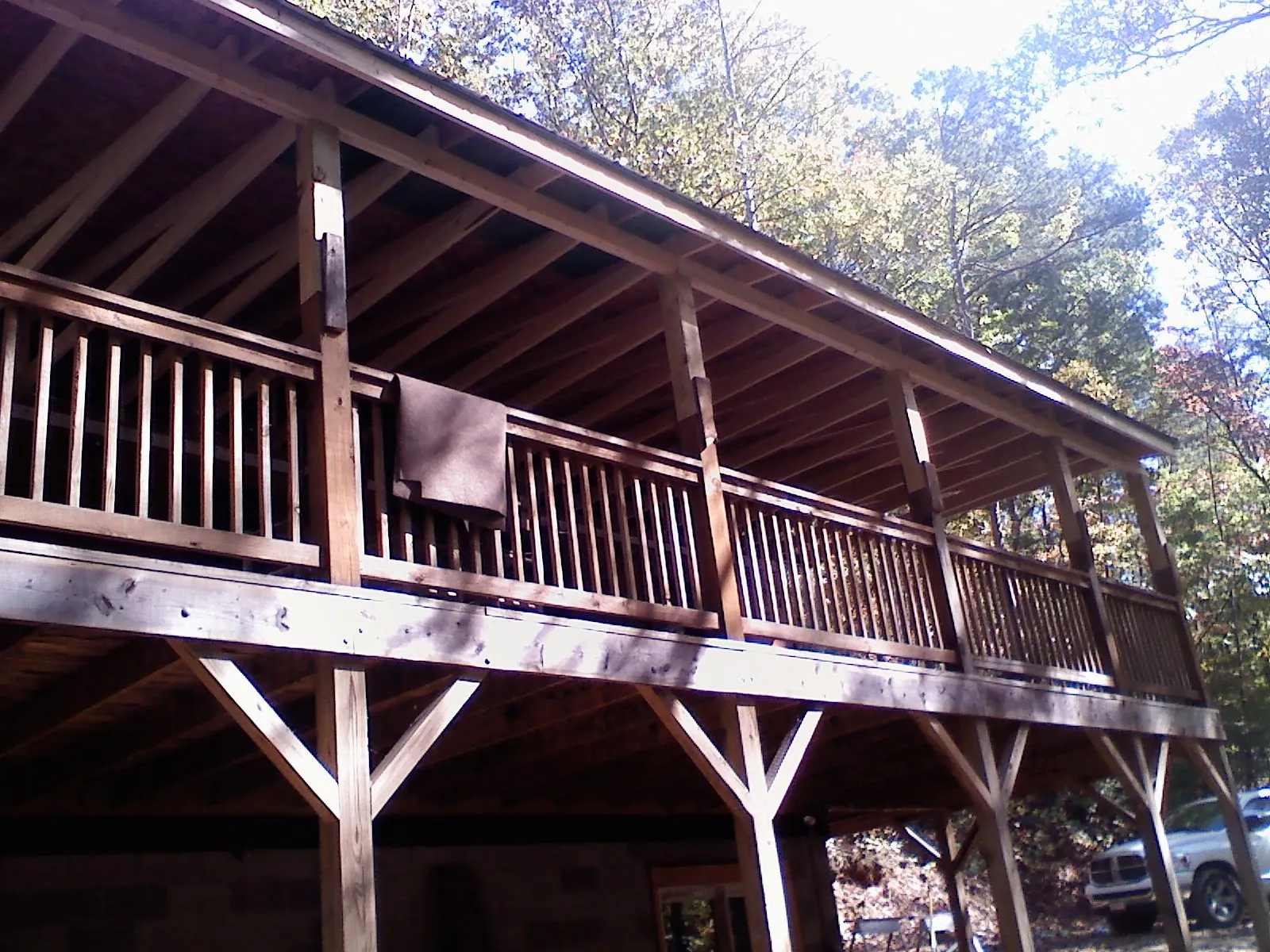 Timber framing under a new elevated porch and deck — Roof Leak Repair in Fort Gratiot by Roofing Brothers